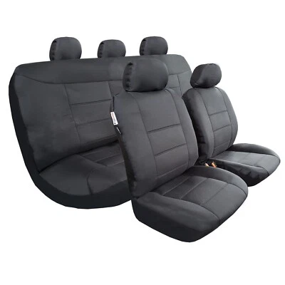 Juego completo de fundas de asiento de auto de 4 puertas doble cabina lona negra para Dodge Ram 4500 5500 Foto 1 de 4