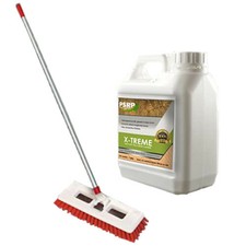 Patio Slab Power Brush and 5L Cleaning Solution Cleaner Set
