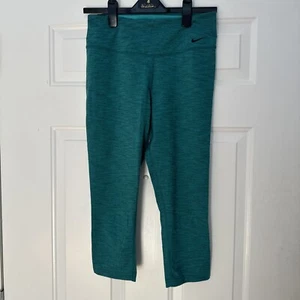 Nike Activewear Dri-Fit Women's Teal Green Heathered Waistband Pocket Pants - M - Picture 1 of 3