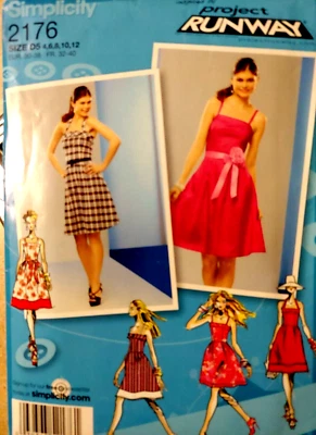 NEW Simplicity 2176 sewing pattern Project Runway dress Misses' 4, 6, 8, 10, 12) - Image 1 of 4