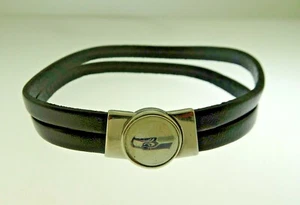 PULSERA DE CUERO MAGNÉTICA CIERRE MAGNÉTICO DE 7 PULGADAS Seattle Seahawks - Imagen 1 de 4