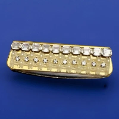 Mid Century Folding Hair Comb With mirror Designed Cabachons Glass Gems Vintage - Image 1 of 4