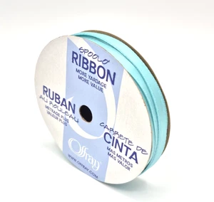 Vintage Spool O' Ribbon Craft Ribbon 1/4" 10 Yards, Turquoise - Picture 1 of 3