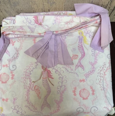 Funda nórdica Pottery Barn Kids Mermaid doble blanco rosa lavanda Foto 1 de 4