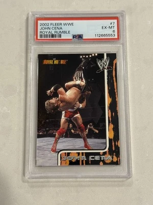 Tarjeta de novato Fleer WWE Royal Rumble John Cena 2002 #7 PSA 6 WWF Foto 1 de 2