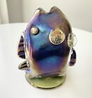 Vintage 1970’s Kim Newcomb Art Glass Sculpture Jumping Fish Signed