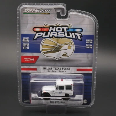Greenlight 1:64 Hot Pursuit Dallas Texas Police 1977 Jeep DJ-5 Metal toy car - Image 1 of 3