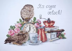 Merejka Counted Cross-Stitch Kit It's coffee o'clock K-83 - Picture 1 of 5
