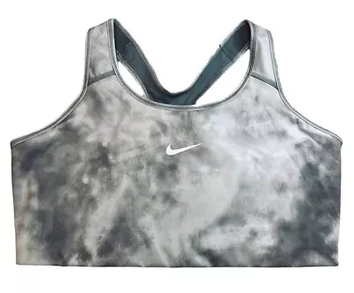 NEW! Nike [3X] Swoosh Yoga Bra Women's Plus Size, Smoke Grey/White DJ2744-084 - Image 1 of 2