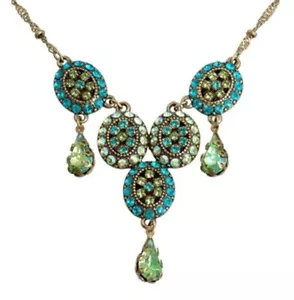 Collar Michal Negrin Clásico Cristales Ovalados con Gotas de Lágrimas - Imagen 1 de 1