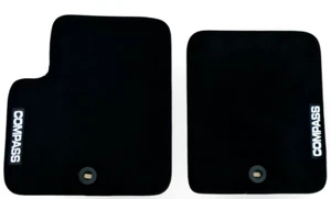 Front Car Floor Mats Velour For Jeep Compass Waterproof Carpet Auto Liners 2pcs - Picture 1 of 8