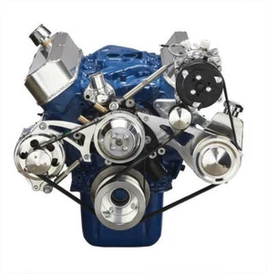 Small Block Ford Serpentine Kit 289 302 Driver's Side WP 4 Bolt Balancer Saginaw - Picture 1 of 3