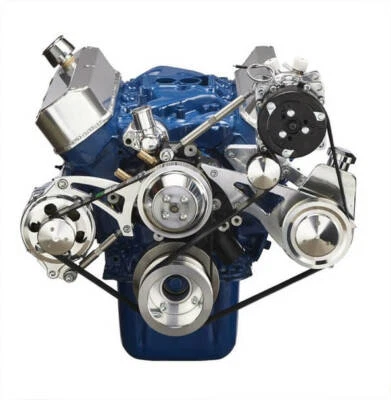 Small Block Ford Serpentine Kit 289 302 Driver's Side WP 3 Bolt Balancer Saginaw - Image 1 of 3
