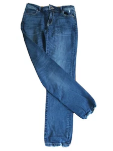 ZARA Tapered Blue Jeans U.K. 8 28”W 27”L Lightly Distressed - Picture 1 of 6