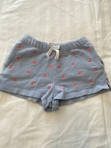 Ralph Lauren Toddler Girls Blue Shorts with Embroidered Pink Flamingos - Size 4T - Picture 1 of 6