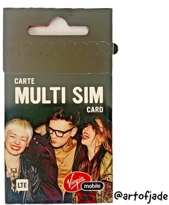 New Virgin Mobile MULTISIM CARD LTE-PREPAID/POSTPAID - Picture 1 of 2