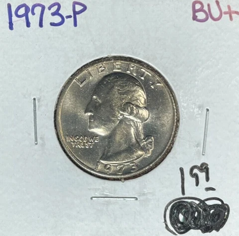 1973-P WASHINGTON QUARTER ~ BU+  - CLAD ~BEAUTIFUL COIN~ Cover
