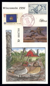 Duck FDC - WI14 1991 Wisconsin - Picture 1 of 1
