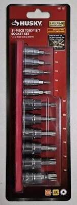 Husky 1/4" and 3/8" Inch Drive Torx Bit Socket Set (11-Piece) (NEW)  - Image 1 of 2