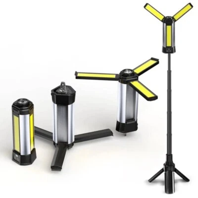 Rechargeable LED Work Light Tripod Stand Camp Work Site Cordless Emergency Light - Image 1 of 4