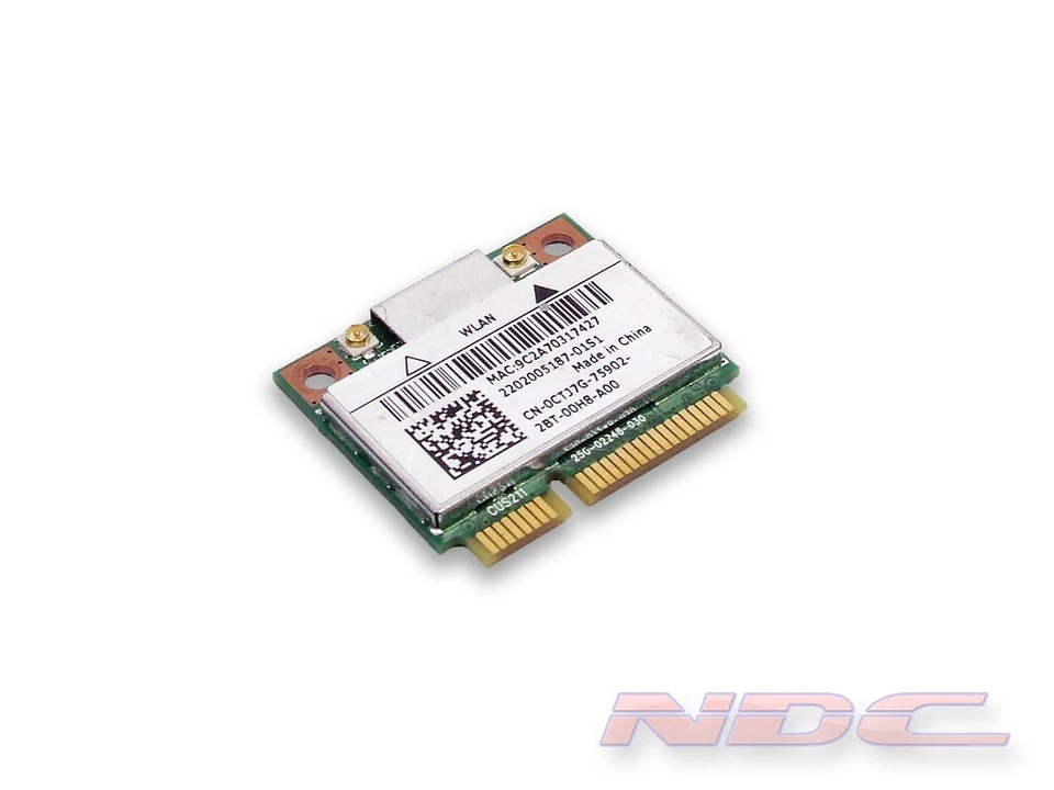 Dell Bigfoot Killer 1202 Wireless-N 2-Band PCI Express Half Mini-Card CTJ7G - Image 1 of 1