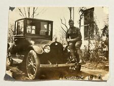 Ford Model T Automobile Man US Military Uniform Photo 1918 Vintage Car