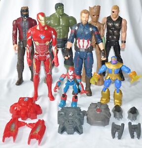 LOT of 6 Talking Marvel Avengers Infinity War Titan Heroes & 3 Power FX Packs