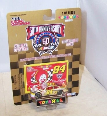 1:64 1998 RACING CHAMPIONS #94 MCDONALDS HAPPY FOOD TOYS R US GOLD BILL ELLIOTT Foto 1 de 2