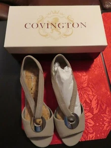 NIB Covington WOMENS Taupe SANDALS Slip-Ons SHOES SIZE 9 M -Carter Style 83136 - Picture 1 of 5
