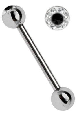 Piercing Gioielli Intimo Staffa Titanio Barbell 1,6mm Con Una 5mm Strass Sfera - Immagine 1 di 2