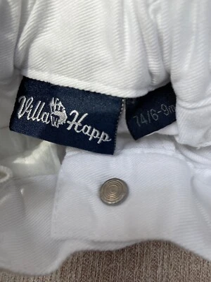 Hose weiß 74 Villa Happ Sommer  Rüschen Gummibund verstellbar Neu Mädchen Super - Bild 1 von 4