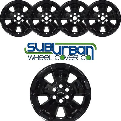 2015-2022 Chevrolet Colorado LT 17" GLOSS BLACK Wheel Skins # 7567-GB SET/4 - Image 1 of 4