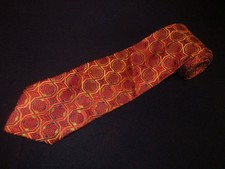 New Jos A Bank Tie Signature Burnt Orange Geometric Woven Luxury Italian Necktie