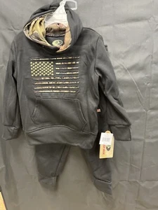 Mossy Oak Kids 2 Piece Children Jogging Suit Black sz 7 - Picture 1 of 2