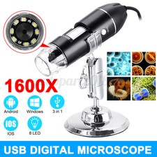 8 LEDs 1600X Handheld Digital Microscope Magnifier Camera Stand Micro USB 3 in1