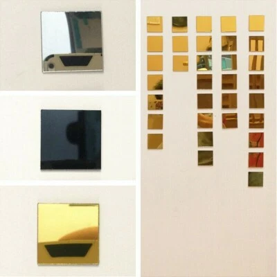 100PCS Acrylic Square Wall Sticker Self Adhesive Tiles Mirror Home Crafts 4*4cm - Image 1 of 4