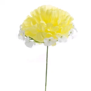 12 Factory Direct Craft Sunny Yellow Polyester Carnation Stems - Picture 1 of 4