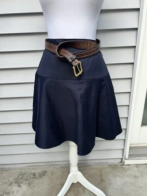 Falda Roja Valentino Auténtica Talla 44 L Línea A Cintura Alta Azul Marino Diseñador Foto 1 de 4