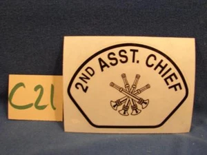 C21 FIRE FIGHTER REFLECTIVE HELMET CAR TRUCK WINDOW STICKER BLACK 2nd ASST CHIEF - Picture 1 of 1