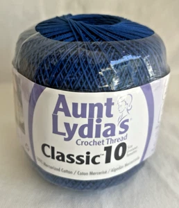 2 Aunt Lydia's Classic 10 Crochet Thread DARK ROYAL 154-0487 100% Cotton India - Picture 1 of 3