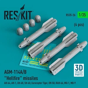 Misiles AGM-114A/B "Hellfire" 4 piezas 1:35 ResKit RS35-0026 para kit modelo de plástico - Imagen 1 de 3