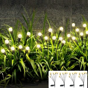 4PCS Solar Lights Outdoor Waterproof, 8LED Solar Garden Lights with Starburst... - Picture 1 of 5