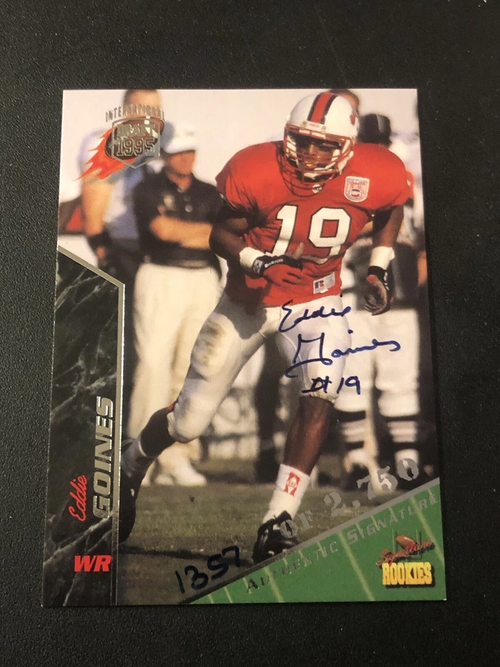 1995 Signature Rookies Signatures /7750 Eddie Goines #32 Rookie Auto RC - Image 1 of 2