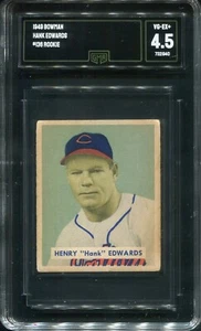 1949 Bowman #136 Henry Edwards Cleveland Indians - Rookie Card - GMA 4.5 VG/Ex+ - Picture 1 of 2