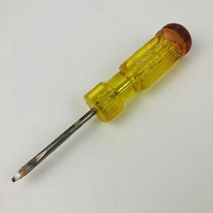 VTG Fuller Screwdriver Flat Slotted 4" Blade #302 USA Yellow Handle - Picture 1 of 8