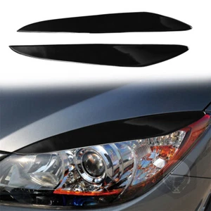 Gloss Black Front Headlight Eyelids Eyebrow Cover For Mazda 3 Mazda3 JDM 2010-13 - Bild 1 von 9