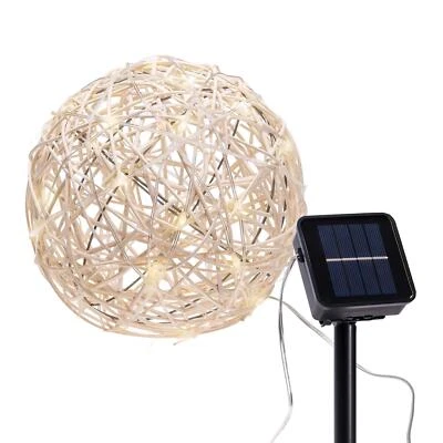 Solar Dekokugel beleuchte bunt weiß Solarkugel Kugelleuchte Gartenkugel 50 LED - Bild 1 von 4