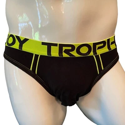 Nuevo con etiquetas Andrew Christian Mediano Trofeo Niño Calzoncillo Jock Ropa Interior Casi Desnuda Negra Foto 1 de 4