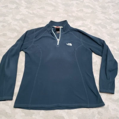 Толстовка женская The North Face большая зеленая флисовая четверть квадратного ярда на молнии с длинным рукавом - Изображение 1 из 4