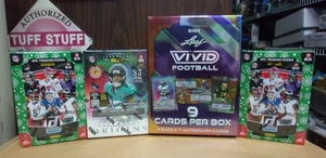 2025 LEAF VIVID FOOTBALL HOBBY + ORIGINS INTERNATIONAL BLASTER + (2) DONRUSS TIN - Picture 1 of 1